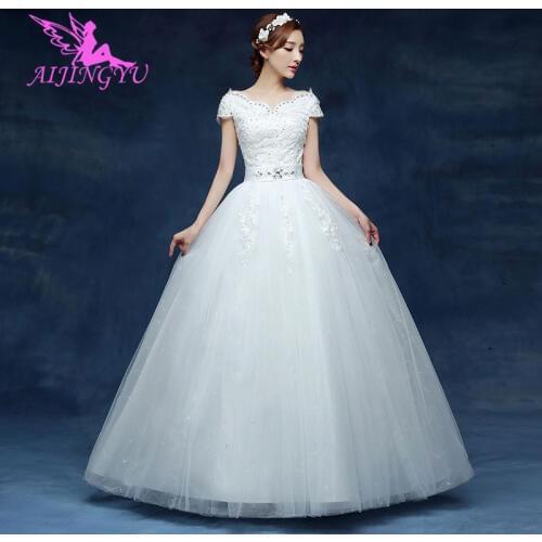AIJINGYU 2021 ivory Customized new hot selling cheap ball gown lace up back formal bride dresses wedding dress WK445