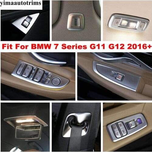 ABS Matte Accessories For BMW 7 Series G11 G12 2016 - 2020 Rear Trunk Tailgate Door / Window Lift Button Panel Decor Cover Trim