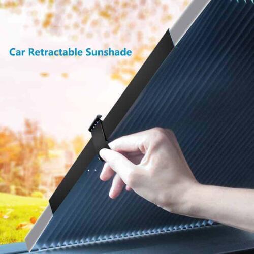 Car Sun Shade UV Protection Curtain Retractable Sunshade Cover Side Window Front Back Curtain Windshield Visor Car Accessories