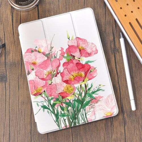 Plant Flower With Pencil Holder For iPad AIR 3 10.5 Pro 11 2020 Air 4 10.9 2018 9.7 6th 7th 8th Generation Case 10.2 2019 Mini 5