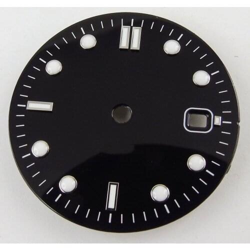High quality 31mm black stainless steel sterile watch dial with date window fit Miyota 8215 Mingzhu2813 automatic movement