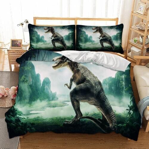 Prehistoric Dinosaurs 3D Printing Quilt Cover Pillowcase Home Textile Bedding Quilt Cover 3D Dinosaur Bed Duvet Quilt Cover Sets