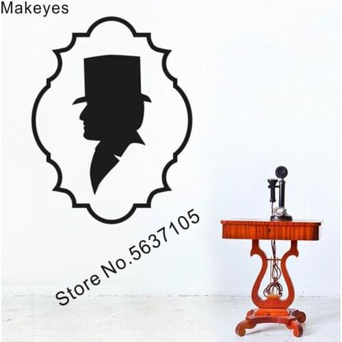 Makeyes Gentleman Wall Sticker Home Livingroom Modern Wall Decals Man Head Handsome Wallpaper Mural Decoration Wall Decor Q775