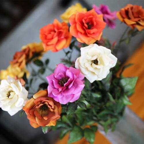 58cm Artificial Flowers Retro Rose For Wedding Home Accessories Decoration Room Decor And Craft Gifts