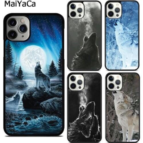 MaiYaCa Animal The Wolf Howl Phone Case Cover For iPhone 5 SE 2020 6 6s 7 8 plus X XR XS 11 12 pro max Samsung S8 S9 S10 shell
