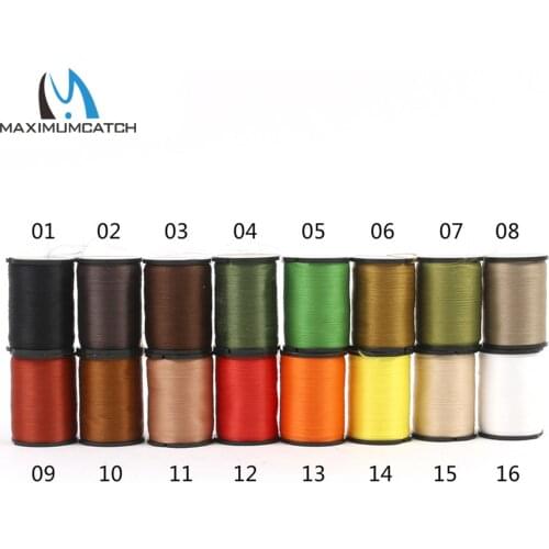 Maximumcatch 8pc/lot Lightly Waxed 6/0 Fly Tying Thread 120D Polyester Filaments Thread Fly Tying Materials