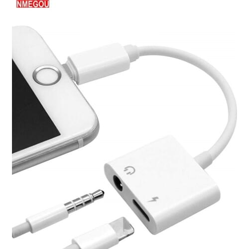 Mini 2 In 1 Splitter Adapter Earphone 3.5mm Jack Audio Charger Cable for Apple IPhone 12 Pro Max 11 XS XR X To 3.5 Mm Converter