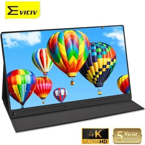Eviciv 4K Monitor 15.6 UHD 3840x2160 Portable Game System for PS4 Xbox Switch Laptop Second Display IPS PC External Screen USB C
