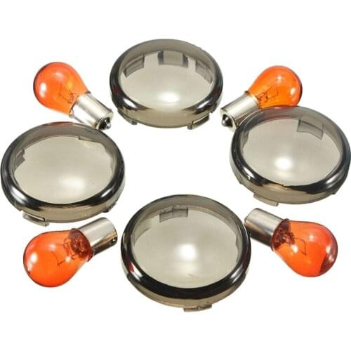 Motorcycle Turn Signals Light Bulbs Transformer Amber Lens For Davidson Sportster Softail Dyna Smoke