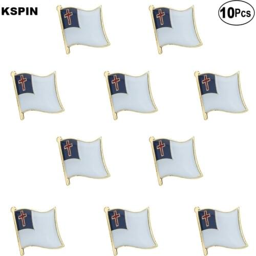 Christian Flag Lapel Pin Flag badge Brooch Pins Badges 10Pcs a Lot