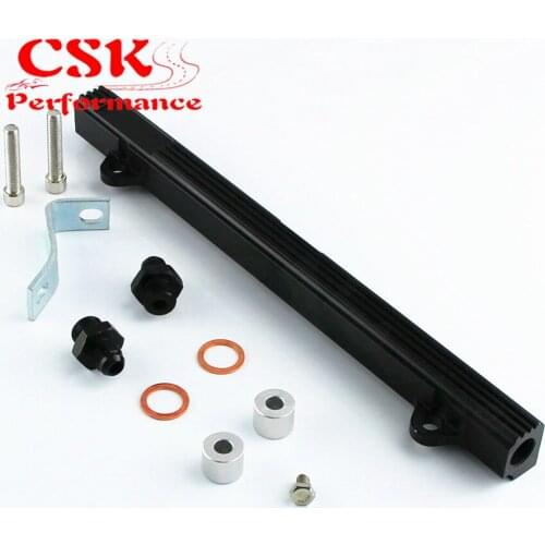 Upgrade High Flow Top Feed Injector Fuel Rail Fits For Mitsubishi Lancer EVO 4-9 4G63 Black