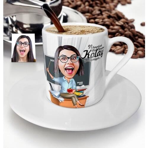 Personalized Women 'S Teacher Cartoon Turkish coffee Cup-2