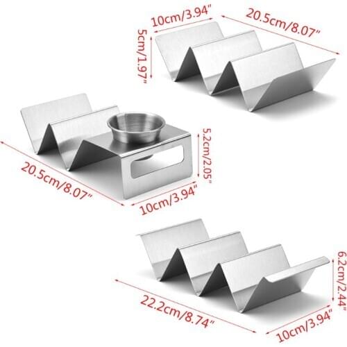 Taco Holder Stands Stainless Steel with Easy-Access Handle, Oven, Grill, and Dis GXMA