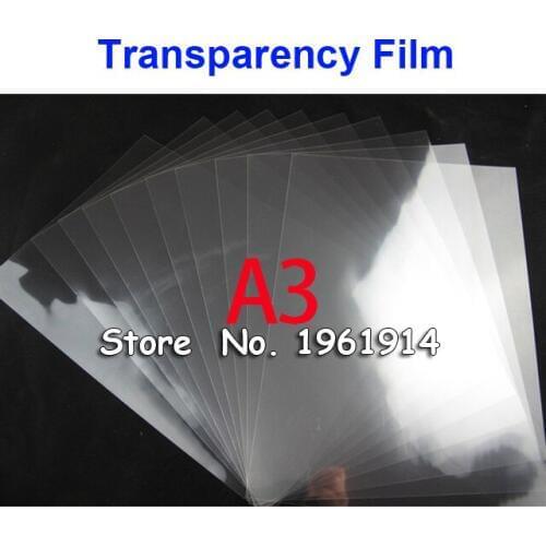50 Pieces A3 PET Laser Printing Transparency Film Waterproof Transparency Film Screen Printing Transfer Film