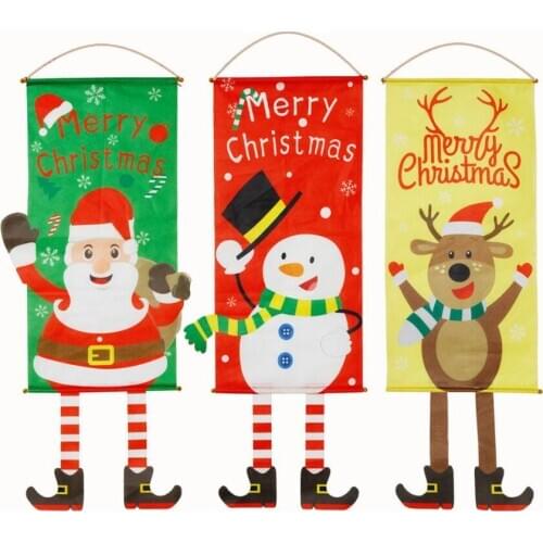 Christmas Hanging Flag/XMAS Decoration/Window Hotel Mall Scene Decor/Festival Atmosphere Scene Arrangement/Childrens Gifts
