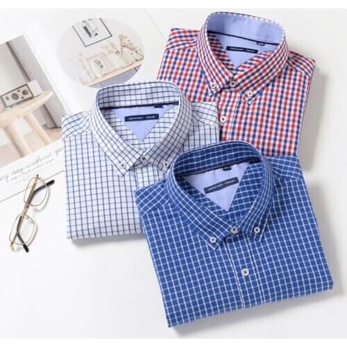7XL 8XL 9XL 10XL 12XL Mens Business Casual Classic Plaid Long Sleeve Shirt Spring Brand Clothing 100% Cotton Loose Shirt VD1615