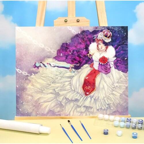 Cartoon Girl Woman DIY Painting By Numbers Kit Acrylic Paints 40*50 Painting On Canvas Decorative Paintings For Handiwork