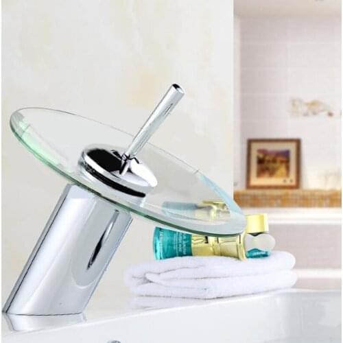 All Copper/Stainless Steel Basin Faucet Ceramic Valve Core Hot/Cold Glass Faucets Creative Deck Mounted Home Bathroom Faucet