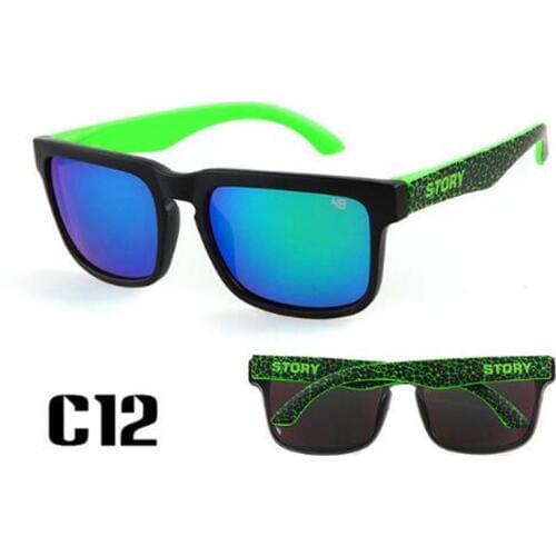 KEN BLOCK Sunglasses Men Reflective Coating Square Sun Glasses Women Spied Brand Design Mirrored Oculos De Sol With Case UV400