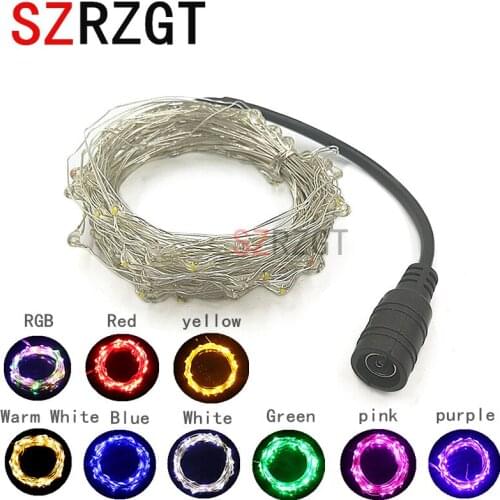 10M 100LED LED String Lights Outdoor Christmas Fairy Lights Warm White Silver Wire LED Starry Lights DC 12V Wedding Decoration
