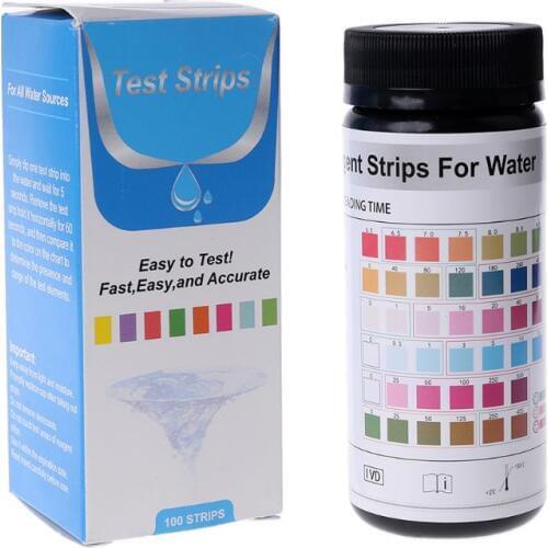 50/100 Pcs Water Test Strips 6-in-1 PH Nitrite Alkalinity Chlorine Hardness Test Paper for Water Quality Level Testing Tools