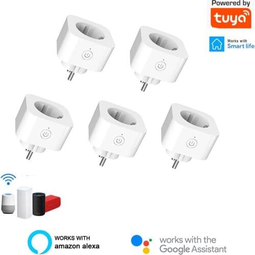 WiFi Smart Plug 10A EU Socket Tuya Smart Life APP Work With Alexa Google Home Assistant Voice Control Power No Hub Required
