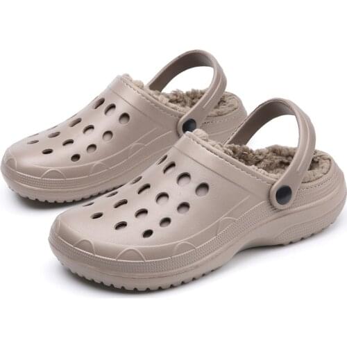 2021 Winter Women Men Plush Warm Clogs With Fur Fashion Candy Color Hot Sale Mule Clogs Garden Fur Clogs Unisex