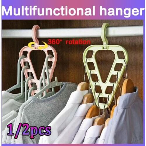 1Pc High Quality 9-Hole Magic Clothes Hanger Closet Organizer Space Saving Multi-Function Drying Racksstorage Cloth Hanger