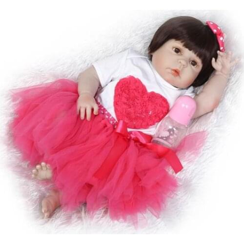 23'' 57cm Baby Girl Reborn Dolls Kids Toy Full Silicone Vinyl Real Life Bebe Reborn Alive Doll Children Birthday New Year Gifts