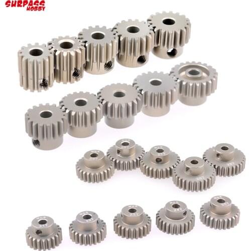 2pcs M0.6 3.175mm 13T 14T 15T 16T 17T 18T 19T 20T 21T 22T 24T 28T 30T 33T Aluminum alloy metal Pinion Motor Gear For 1/10 Rc Car