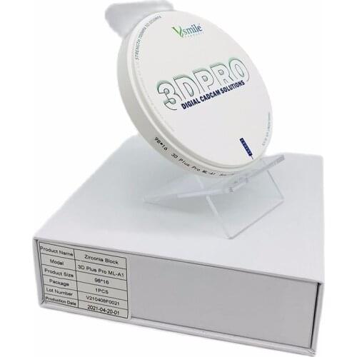 98mm 3D Pro Multilayered Dental Zirconia Ceramic Block OM1 OM2 OM3 Pre Shaded Zir Disc For Roland VHF Imes Icore Arum Cad Cam