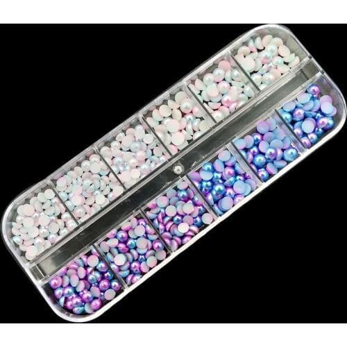 4MM/5MM Rhinestones 3D Nails Accessoires Acrylic Round Colorful Glitters DIY Crystal Nail Art Decorations