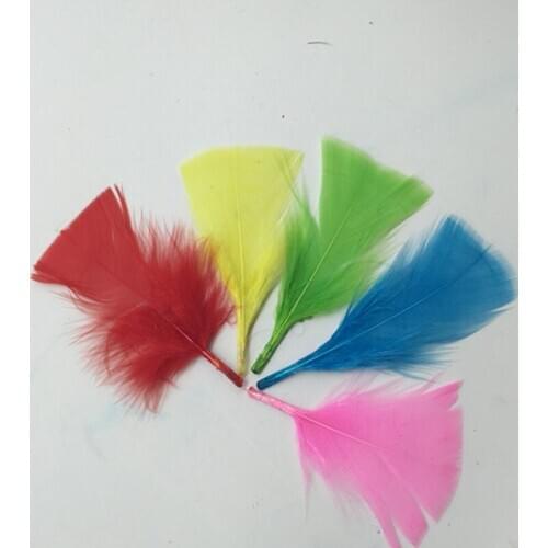 500Pcs/Lot 4-9Cm TURKEY PLUMAGE FEATHER TIPS Diy Fasciantors Hair Accessories Material Handwork Headwear Handmade Multicolors