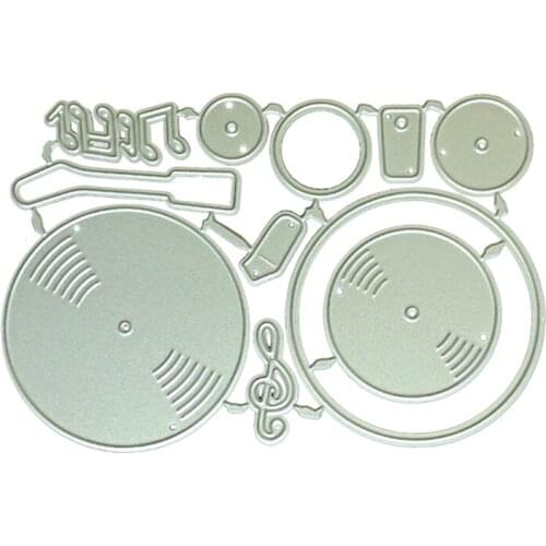 A0KE Creative Music Phonograph Shape Cutting Dies Light Thin Carbon Steel Embossing Script Stencils Blade Punch Stencils Dies