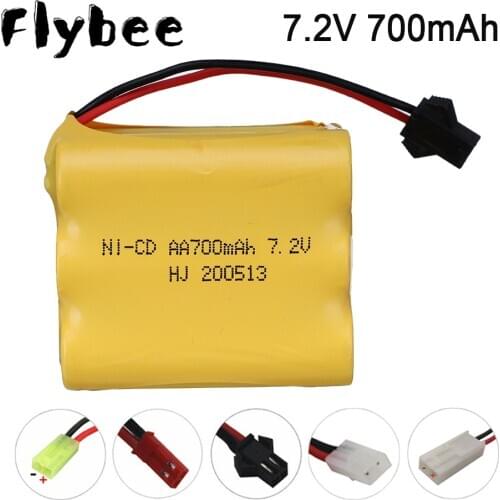 7.2V 700mAh Battery For RC Cars RC Robots RC Tanks RC Train RC Gun RC Boats Aa NiCD Battery 7.2v Rechargeable Battery Pack