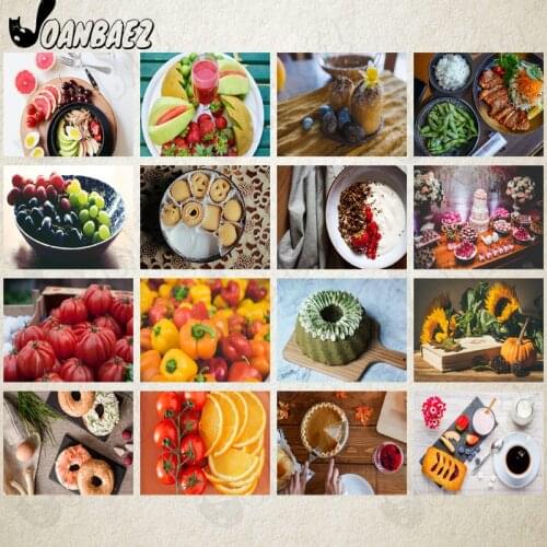 Fresh Fruits and Vegetables Diamond Painting 5D Diy Wall Art Pepper Tomato Round Diamond Inlaid Home Restaurant Kitchen Decor