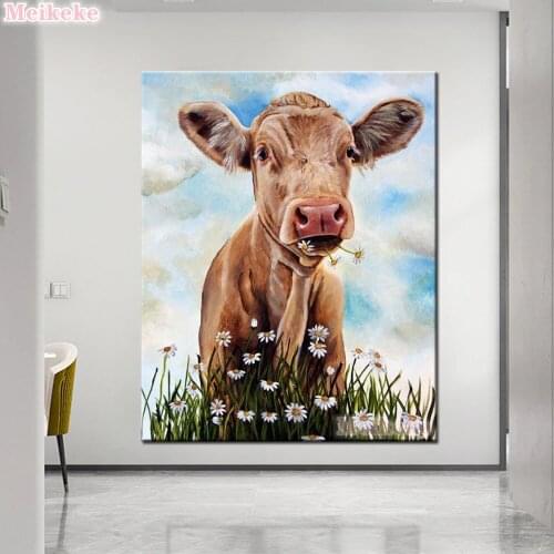 DIY Diamond Painting Cross Stitch Highland Cow Needlework 3D Diamond Embroidery Full Diamond Mosaic Crystal Decorative