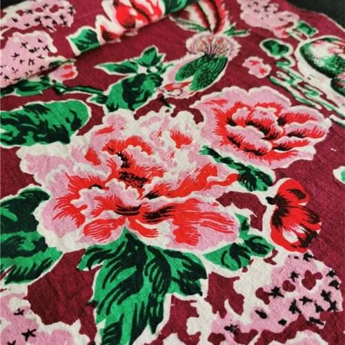 CF648 Mandarin Duck Manual Weaving 100% Cotton Fabrics Handicraft Printing And Dyeing Coarse Fabrics Decoration Table Clothes