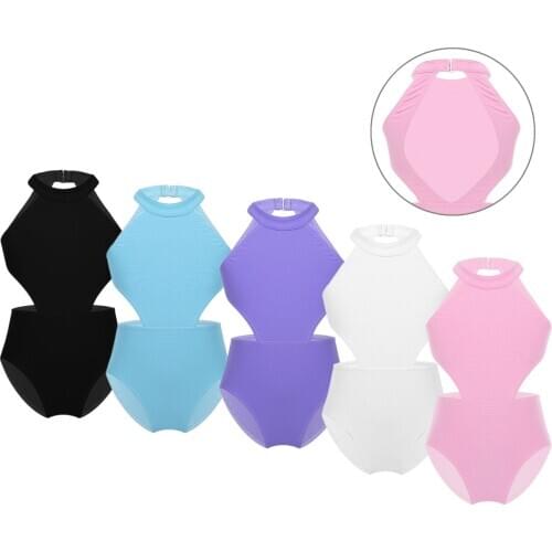 Kid Girls Children Halter Ballet Leotards Dance Wear Kids Gymnastics Leotard Bodysuit Child Practice Stage Dance Perform Costume