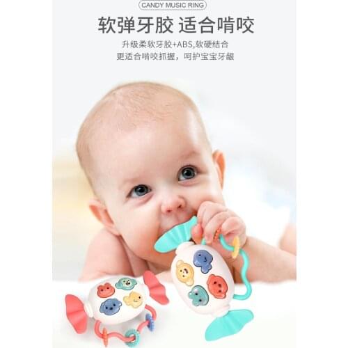 Baby ROHS ABS TPE soft plastic Oral Training Necessities candy music ring bell toys