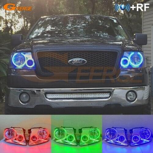 For Ford f-150 f150 2004 2005 2006 2007 2008 RF BT App Remote Control Ultra bright Multi-Color RGB led angel eyes Halo Rings kit