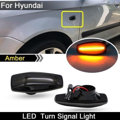For Hyundai Sonata Tucson Elantra Tiburon Accent Smoked Lens LED Side Marker Light Amber Turn Signal Lamp