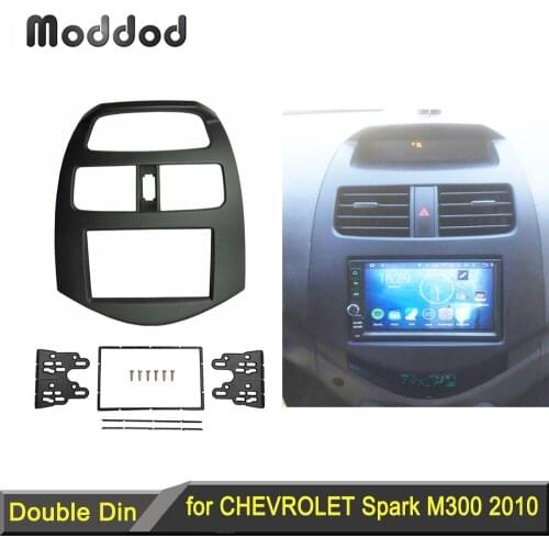 Double Din Fascia for Chevrolet Spark M300 Radio Frame GPS DVD Stereo CD Panel Dash Mount Installation Trim Kit
