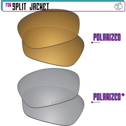 EZReplace Polarized Replacement Lenses for - Oakley Split Jacket Sunglasses - Sir P Plus-GunmetalP