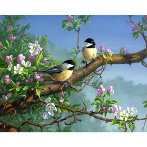 Birds Diamond Art Mosaic Sparrows Embroidery Painting Large Size Stones Drawing Picture Wall Decor Handcraft Gift New Arrival