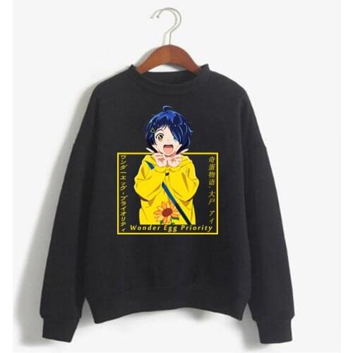 Kawaii Anime Neiru Aonuma Sweatshirt Pullover Printing WONDER EGG PRIORITY Hooded Sweatshir Men Women Unisex Tops