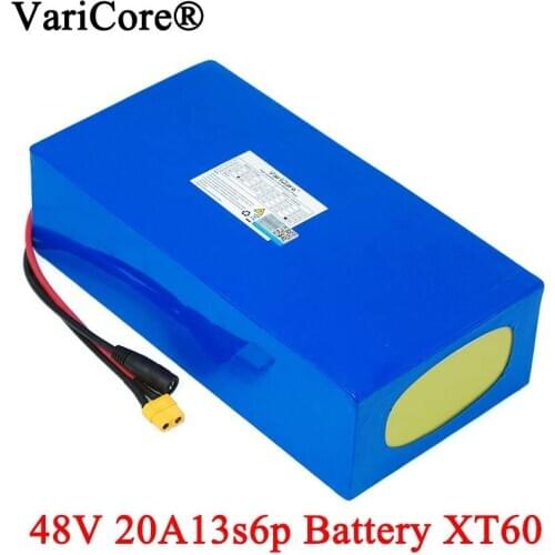 VariCore 48V 20ah 13s6p Lithium Battery Pack 48V 20AH 2000W electric bicycle battery Built in 50A BMS XT60 plug
