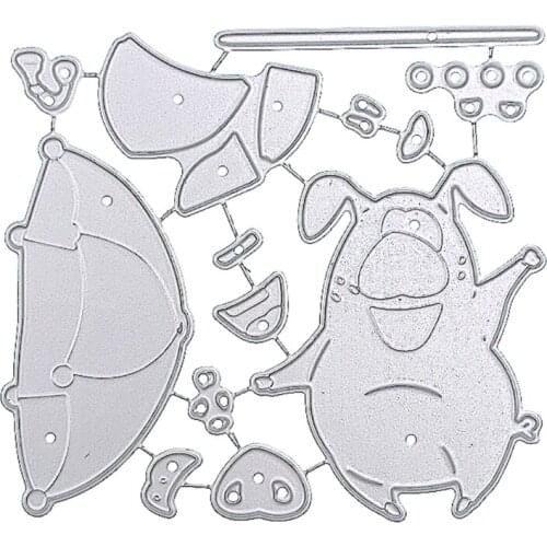 Lovely Pig Carbon Steel Scrapbooking Embossing Stencil, DIY Printing Steel Mould for Album Paper Card Making 85DA