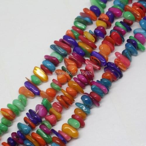Mini. order is $7! 10~20mm Multicolor Shell Freedom Macadam Loose Beads 34"