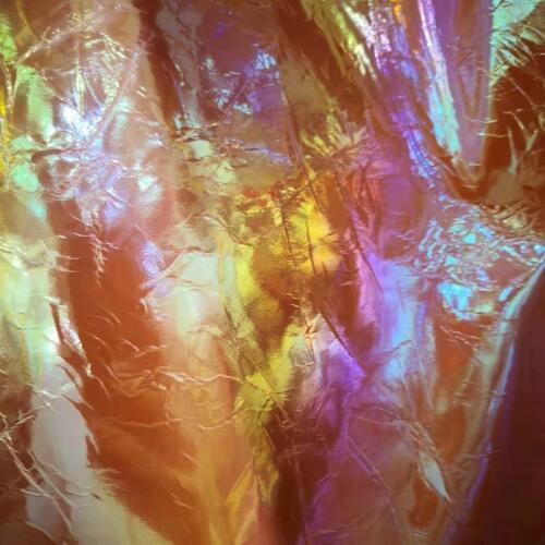 Fashion Candy Color Holographic Pattern Genuine Cowhide Leather Piece for Bags/Purse Factory Directed